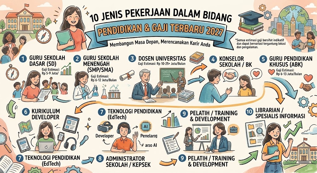 10 Jenis Pekerjaan Dalam Bidang Pendidikan & Gaji Terbaru 2027